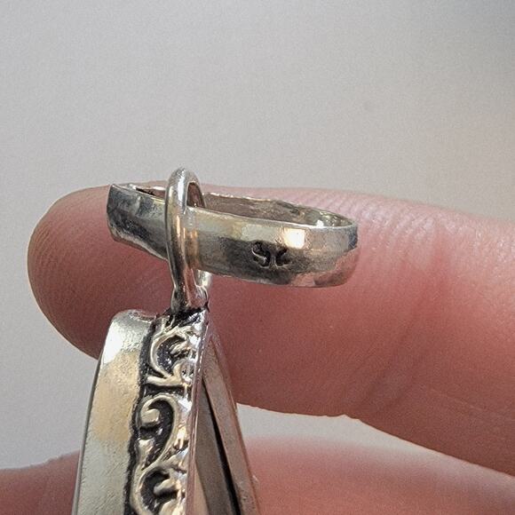 Necklace Pendants Dendritic Opal Teardrop Handmade Jewelry in Sterling Silver - Picture 6 of 10